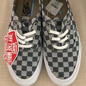 VANS Authentic grey checkered lace up Shoes Unisex
